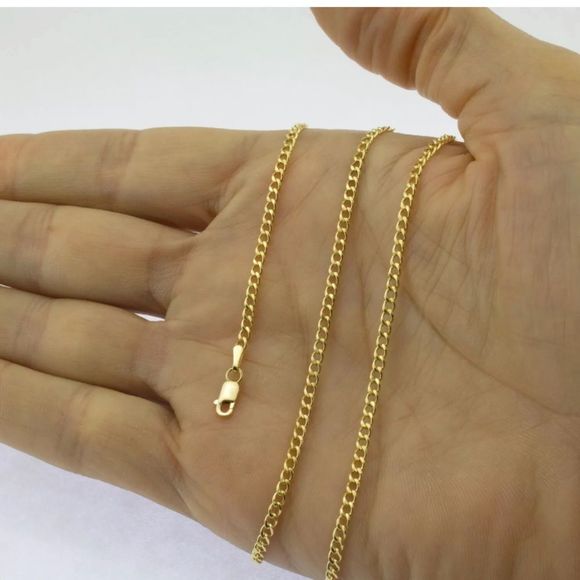 Jewelry - Real 10K Gold Women’s Short Cuban Chain 2.5mm 14”